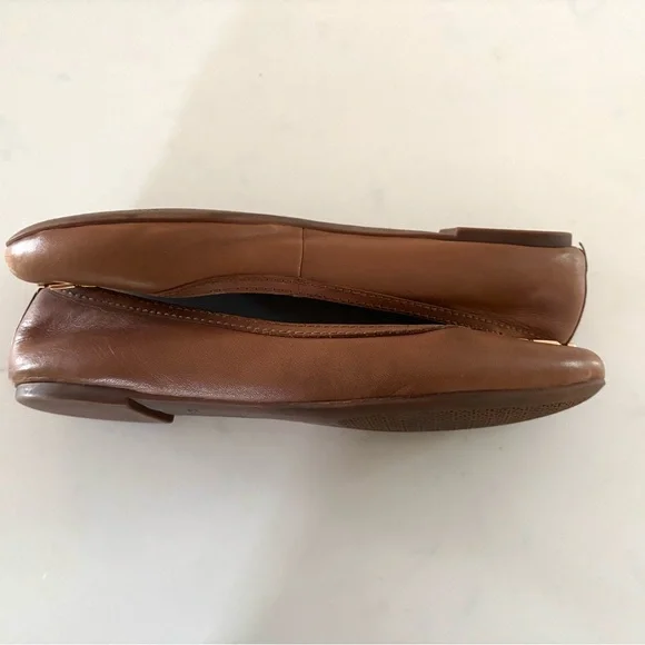 TORY BURCH•tan leather ballet flats 9.5 EUC - Picture 9 of 11